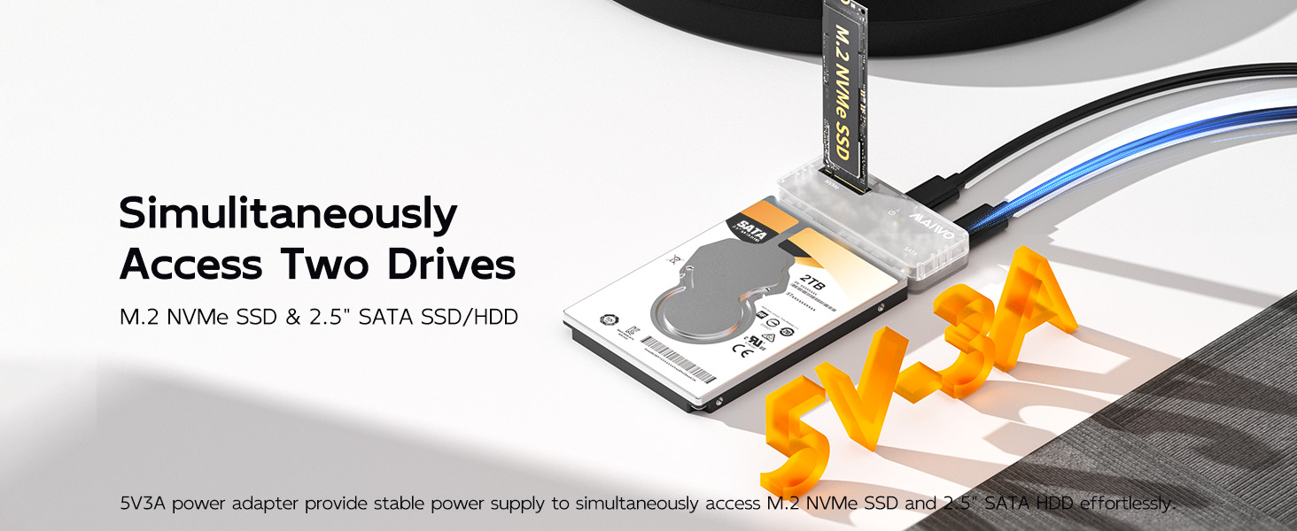 nvme sata reader adapter Compatible with M.2 PCIe NVMe 2.5 inch SATA SSD/HDD hard disk dock station