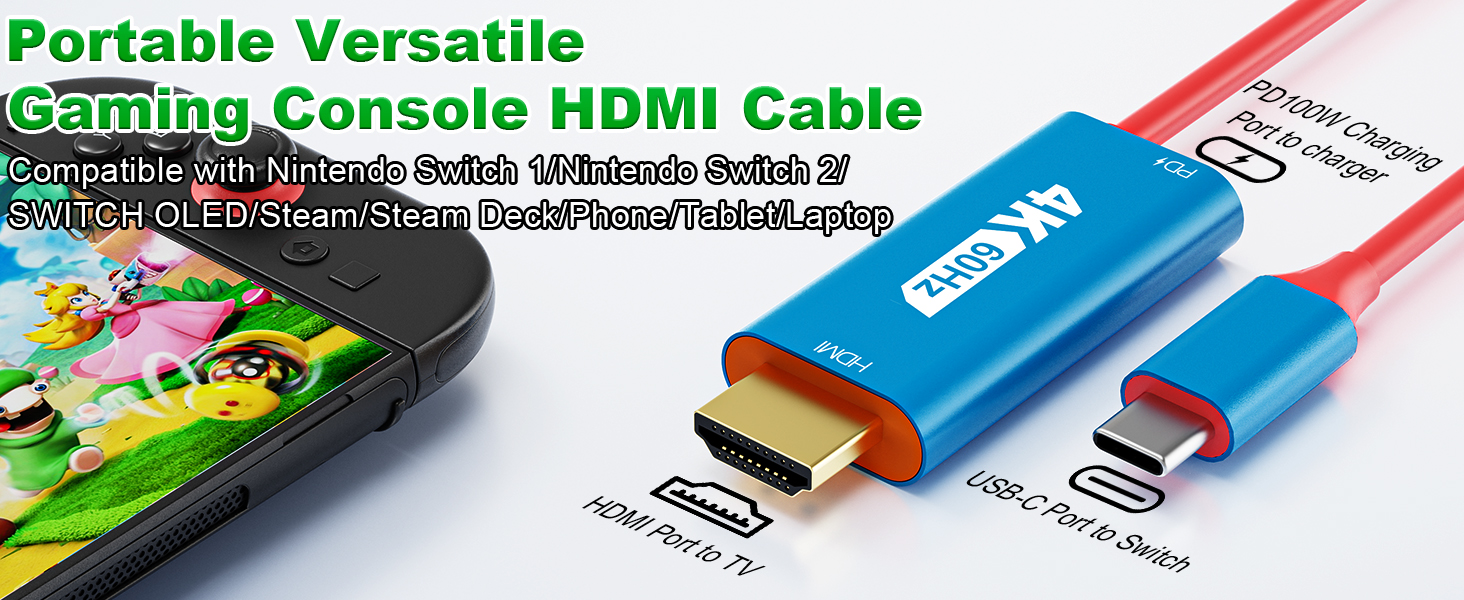 Switch 2 HDMI Adapter Dock Station