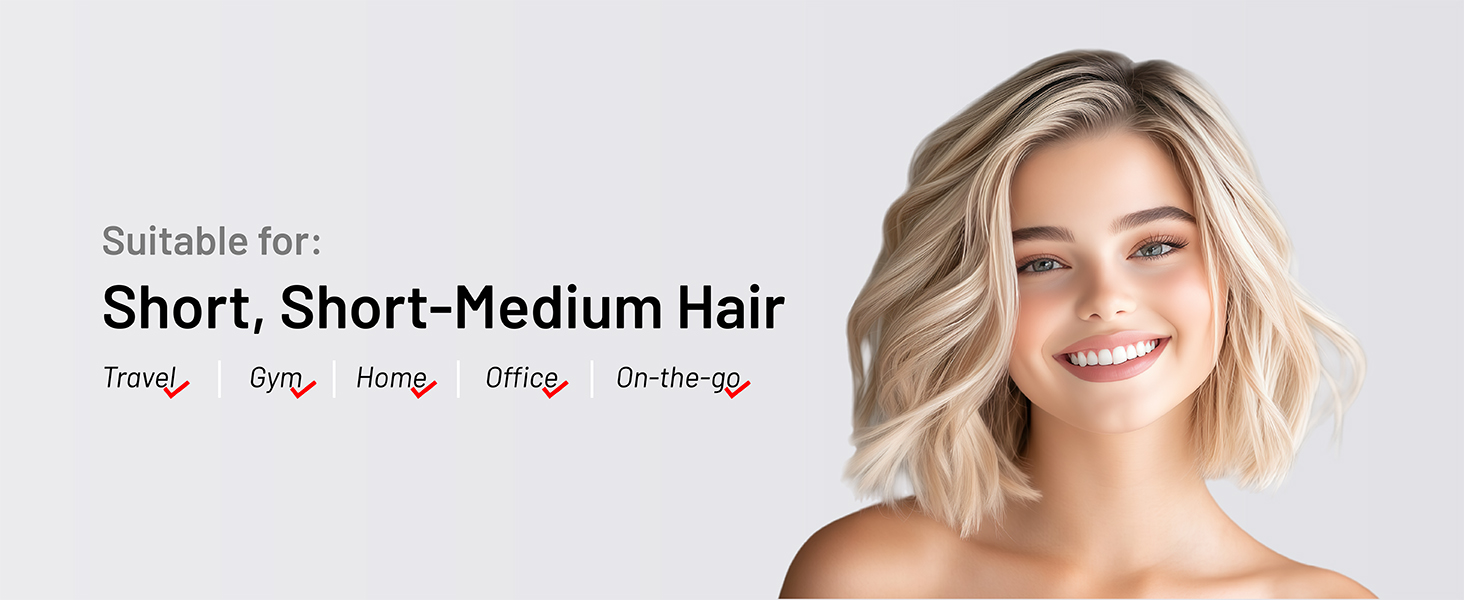 Desalo 1 inch mini curling iron suitable for short, short-medium, medium length hair