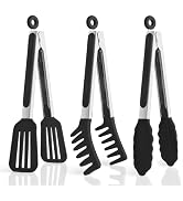 3 Pack Silicone Tongs for Cooking,Maywe Tanso 9 Inch Cooking Kitchen Tongs with Silicone Tips,Non...