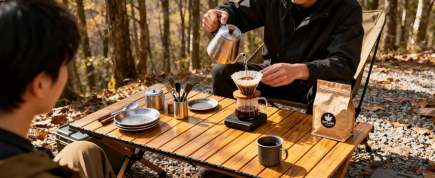 Use this coffee scale to brew coffee during mountain camping.