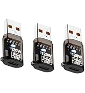 WLGQ Transparent Shell with Light USB A to USB C Adapter, 120W Power Delivery, 10Gbps Data Transf...