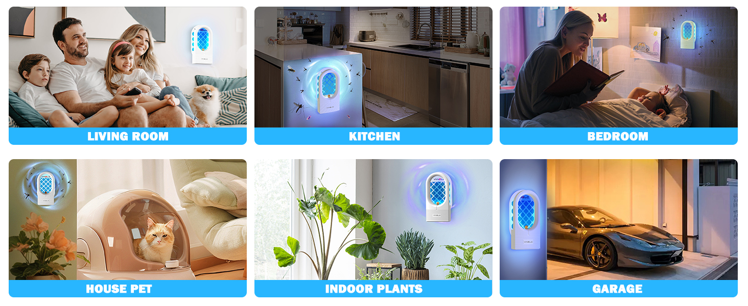 Plug-in Bug Light Trap for Fruit Flies, Gnats and Houseflies - Odorless and Mess Free 