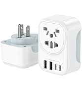 DIWILI World to US Canada Travel Plug Adapter, Europe/China/Japan/Australia/UK to USA Power Adapt...