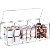 BEYGORM Acrylic Coffee Pod Holder with Lid for 24 Kcup, Clear Coffee Capsule Storage Organizer,3 ...
