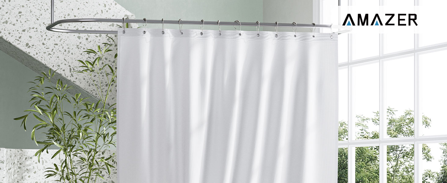 Amazer White Shower Liner Cloth Waterproof
