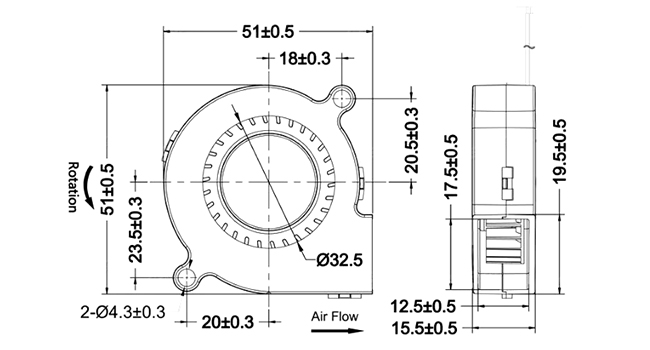  part cooling fan, used on ender 3, geeetech a30, and sidewinder x1, fans on a v6 hotend