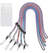 YOUOWO 5 Pack Lanyards with id Badge Holder Adjustable Neck Lanyard for Women Keys Cruise Lanyard...