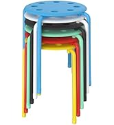 VECELO Set of 6 Stackable Stools with Metal Frame, Colorful Stool for Classroom School Home Offic...
