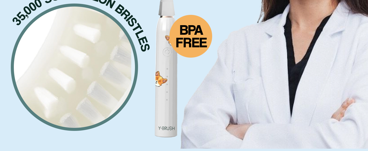 Y-Brush - Electric Toothbrush - Y-Shaped Brush - 3 Months Battery Life - NylonBlack Premium Pack