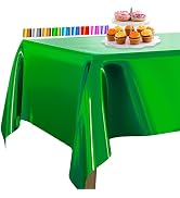 PartyWoo Green Foil Tablecloth, 54 x 108 Inch Rectangle Tablecloth, Foil Tablecloth for 6 to 8 Fo...