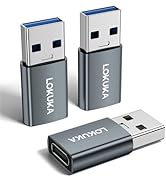 LOKUKA USB C Female to USB Male Adapter (3 Pack), USB-A 3.0 to Type C OTG Adapter Converter Compa...