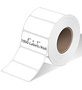 HUOJI 2x1 Thermal Labels, 1000 Labels/Roll, Thermal Printer Labels for Barcode, Packaging, Envelo...
