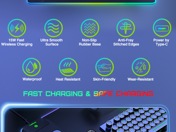 rgb desk mat pad mouse