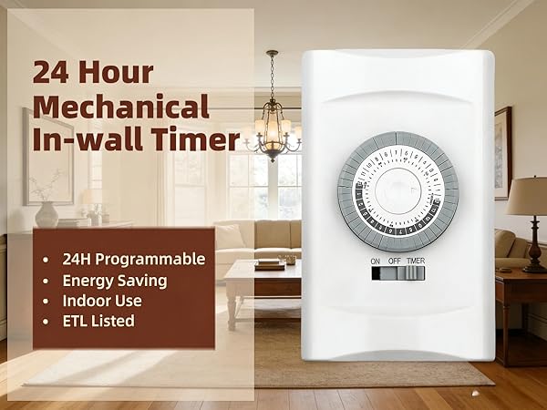 24 hour mechanical in wall timer