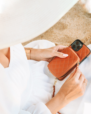 Bocasal crossbody RFID blocking wallet case with card slots holder