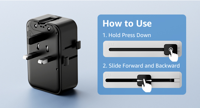 “Air” Universal Travel Adapter. Power your journey, connect the world.