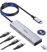 Aceele USB C Hub 10Gbps, USB 3.2 Gen 2 Hub with 4 USB-C 3.2 Ports &amp; 100W Power Delivery, 2FT Cabl...