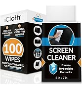 Screen Cleaner Wipes by iCloth – Individually Wrapped – Ideal for Travel Size Toiletries – Streak...