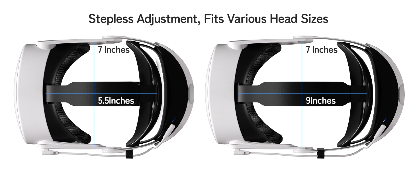 Meta Quest 3 and Quest 3s Comfortable Adjustable Head Strap Head Size Min 5.5in Max 9in