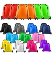 NACHLYNN 28 Pieces Drawstring Backpack Bulk 14 Colors Nylon Draw String Sport Bag String Backpack...