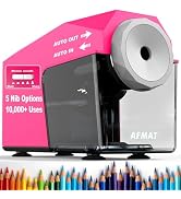 AFMAT Electric Pencil Sharpener, Fast &amp; Hands-Free, 10K+ Uses, 5 Nibs, Fully Automatic Pencil Sha...