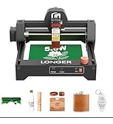 Longer RAY5 mini Laser Engraver, 5500mW Laser Engraving Cutting Machine for Metal and Wood,Offlin...