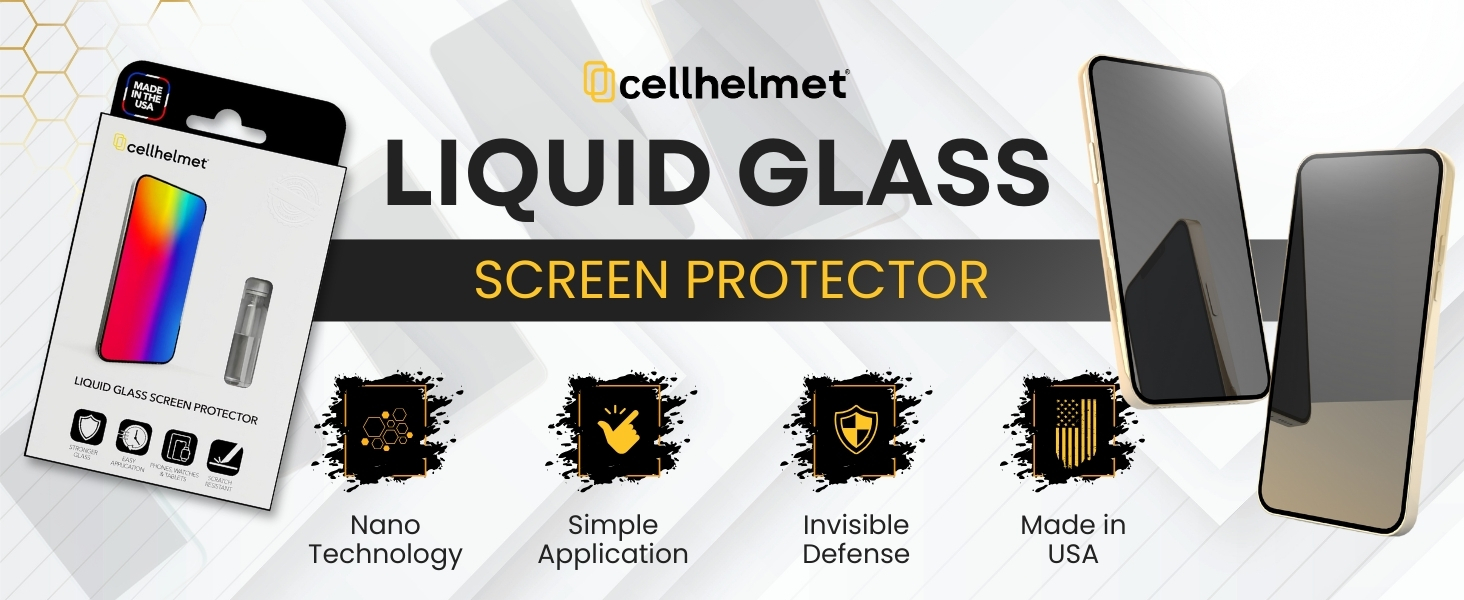 cellhelmet Liquid Glass Screen Protector Protects Samsung Apple Motorola and Google Screens