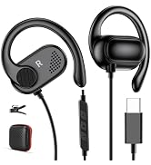 COOYA USB C Open Ear Headphones Type C Wired Earbuds Over Ear Headsets Adjustable Hook Mic for Sa...