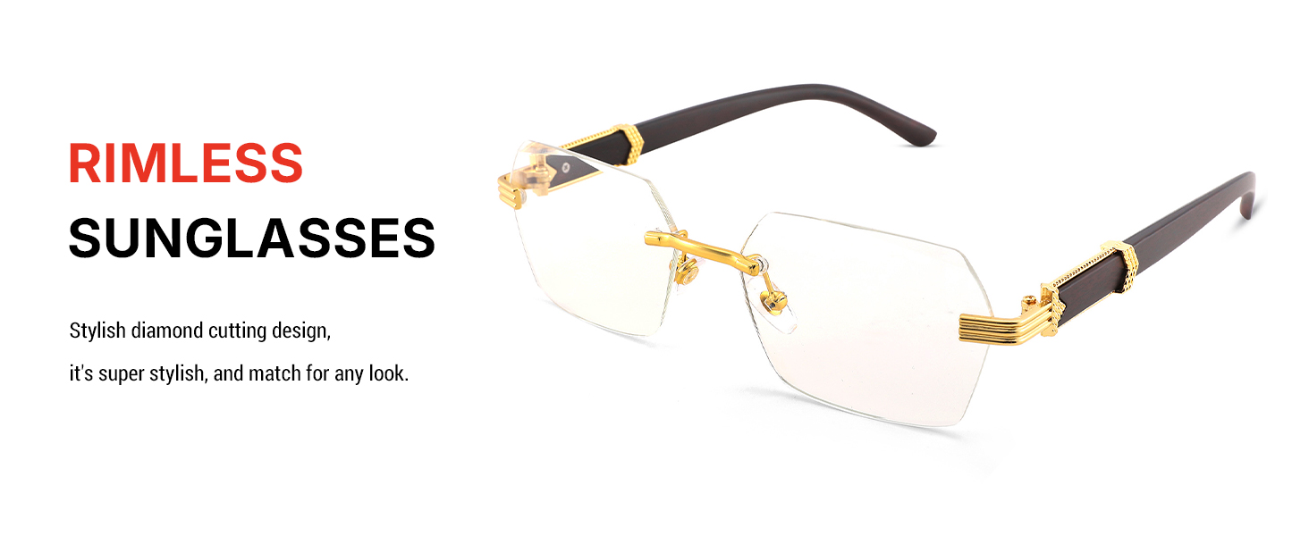 rimless sunglasses