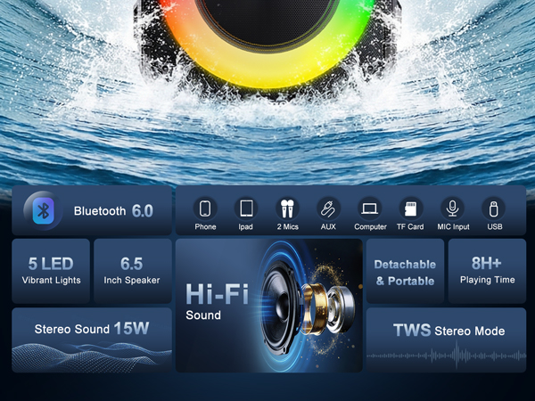 Karaoke Machine Mini Karaoke Machine Portable Bluetooth Speaker Karaoke Machine for Adults 2 Mics