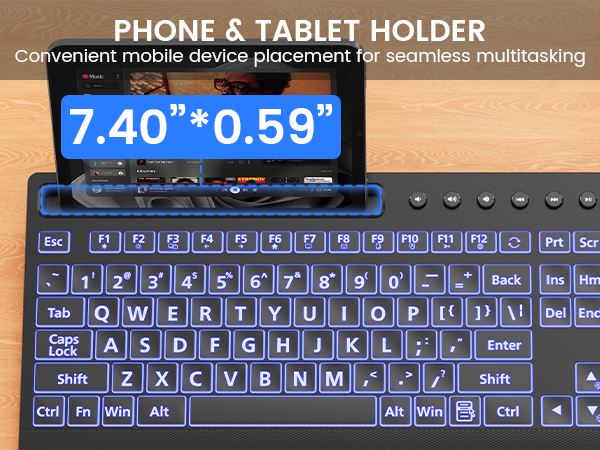 keyboard with phone stand