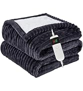 Qieryun Heated Blanket Electric Throw, Soft Flannel Heating Blanket with 8 Hours Auto Off 10 Fast...