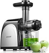 Juicer, JUILIST Slow Masticating Juicer Machines with Quiet Motor &amp; Reverse Function, Cold Press ...