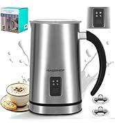 HAUSHOF Milk Frother, 4-in-1 Electric Milk Frother and Steamer, Large Capacity, Hot Chocolate Mak...