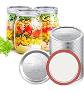 LOVE MOMENT Canning Lids &amp; Rings 48Pcs/24 Sets, Mason Jar Lids &amp; Bands for Wide Mouth, Leak Proof...