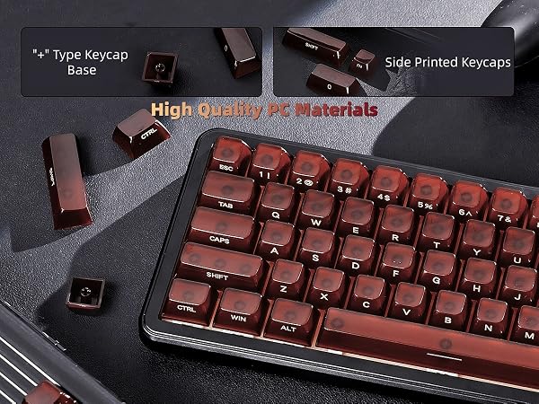 Keycaps Jelly Ceramic Keycaps Style, Clear Keycaps, Transparent Side Printed Keycaps