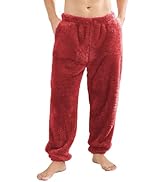 PJGGZ Mens Fleece Pajama Pants, Winter Warm Fuzzy Lounge Bottoms Long Soft Plush Fluffy Pj Pants ...