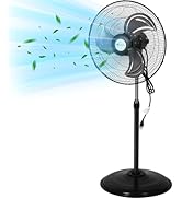 hykolity 18" 3850 CFM High Velocity Pedestal Oscillating Fan, 3-Speed Heavy Duty Industrial Metal...