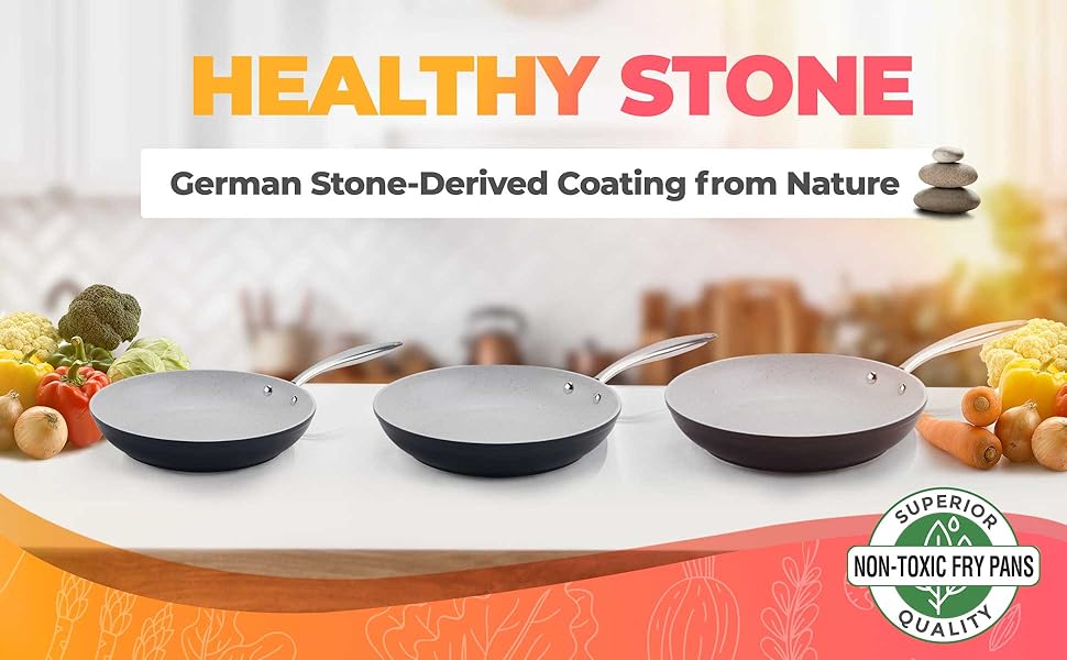 fry pan; ceramic pan; nonstick pan; cookware; nonstick fry pan; nonstick frying pan; teflon free pan