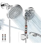 UltrTxenova Shower Head with Handheld Spray Combo,High Pressure Dual Double Rain Shower Head with...