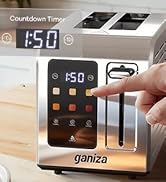 Ganiza Smart Toaster 2 Slice with Touchscreen, Digital Countdown Timer, Touch Screen Toaster Wide...
