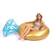 SpaceTime Pool Floats,55.1'' × 47.2'' Inflatable Diamond Ring Pool Float,Large Ring Swim Tube Flo...