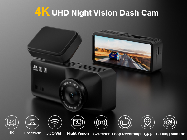 4K Full HD Night Vision Dash Cam