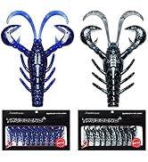 TRUSCEND TPE Pre-Rigged Shrimp Crawfish Soft Plastic Fishing Lures, Premium Durable Swimbaits for