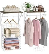 DAOUTIME 2 Set Laundry Room Shelves Wall Mounted with Wire Storage Baskets, Over Washer and Dryer...