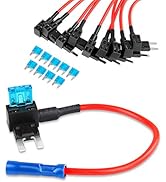 Nilight Fuse Holder Add-a-circuit Fuse TAP Adapter Mini ATM APM Blade Fuse Holder-10 Pack , 2 yea...