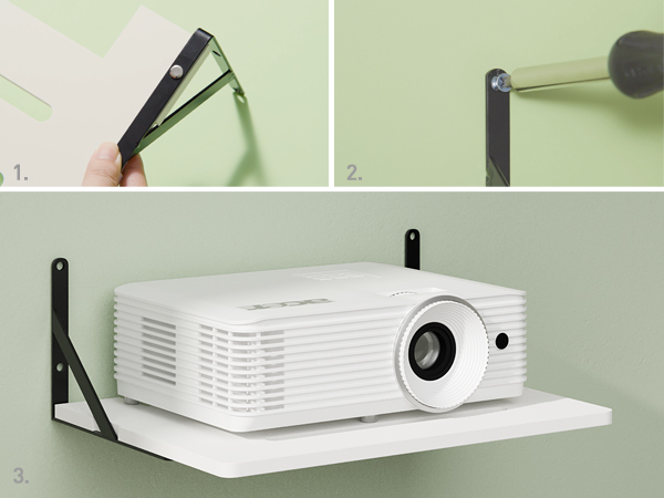 White Small Mini Projector Shelf/Modem Shelf