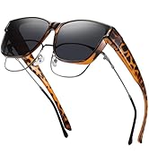 GEGURI Polarized Sunglasses Fit Over Glasses for Men Women, Oversized Square Sun Glasses UV400 Pr...