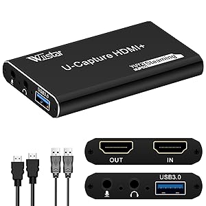Audio Video Capture Card,4K HDMI USB 3.0 Capture Adapter Video Converter 1080P 60fps